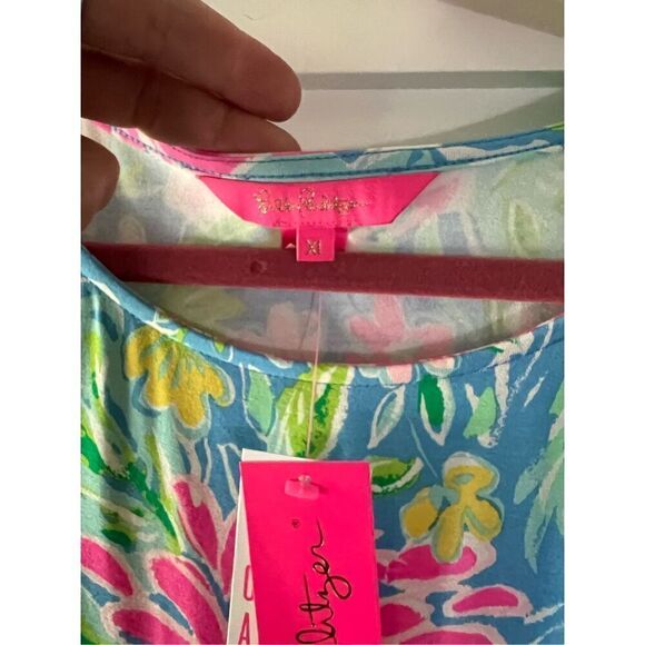 New Lilly Pulitzer Kassi Wrap Ruffle Dress ZANZIBAR BLUE BLUE BUNNY BUSINESS siz - Picture 5 of 8